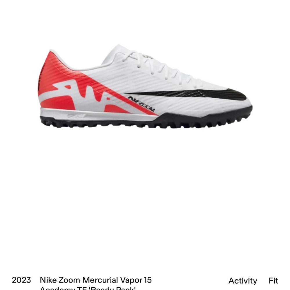 Nike White/Red/Black Zoom Mercurial Vapor Turf Shoe